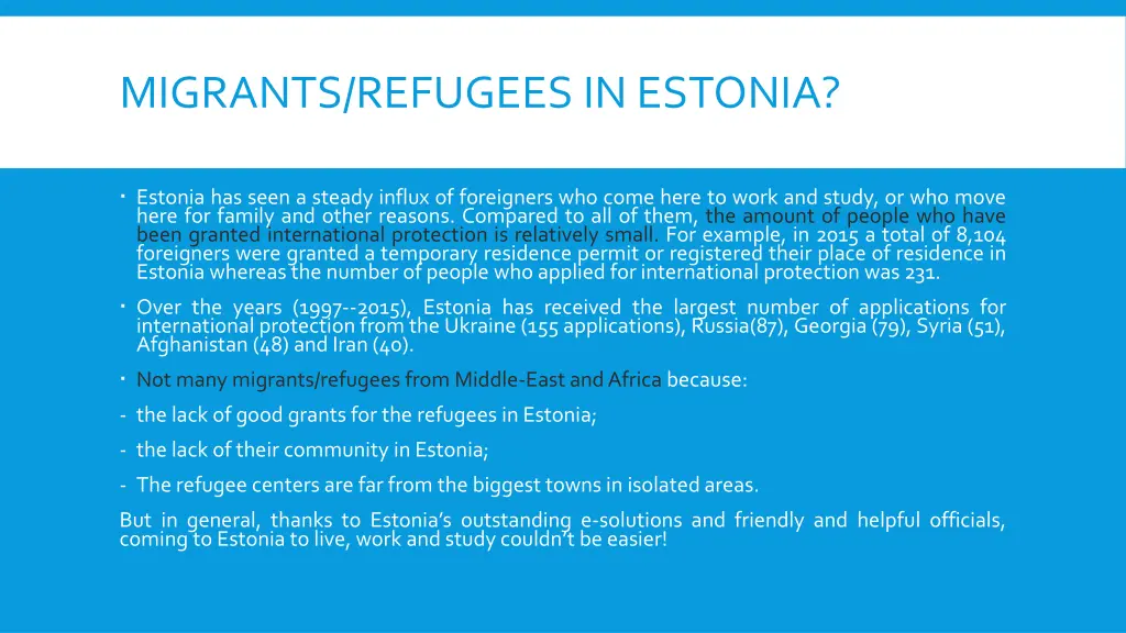 migrants refugees in estonia