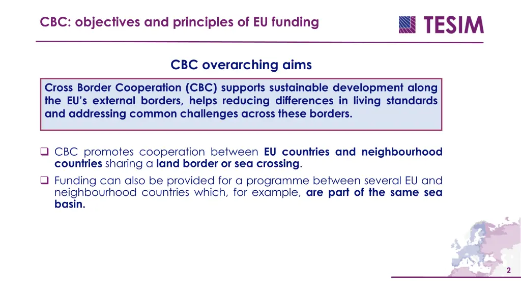 cbc objectives and principles of eu funding