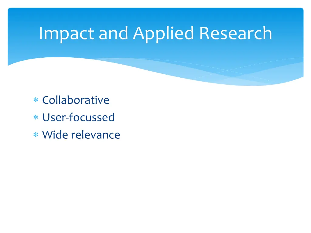 impact and applied research