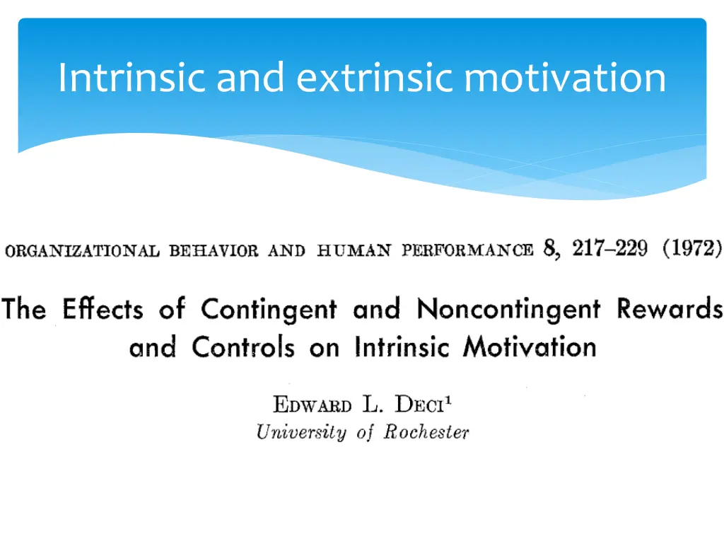 intrinsic and extrinsic motivation