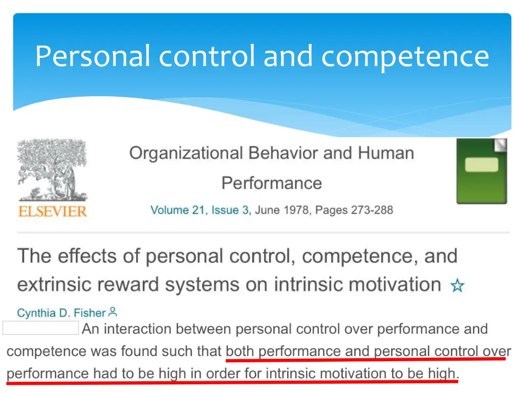 personal control and competence