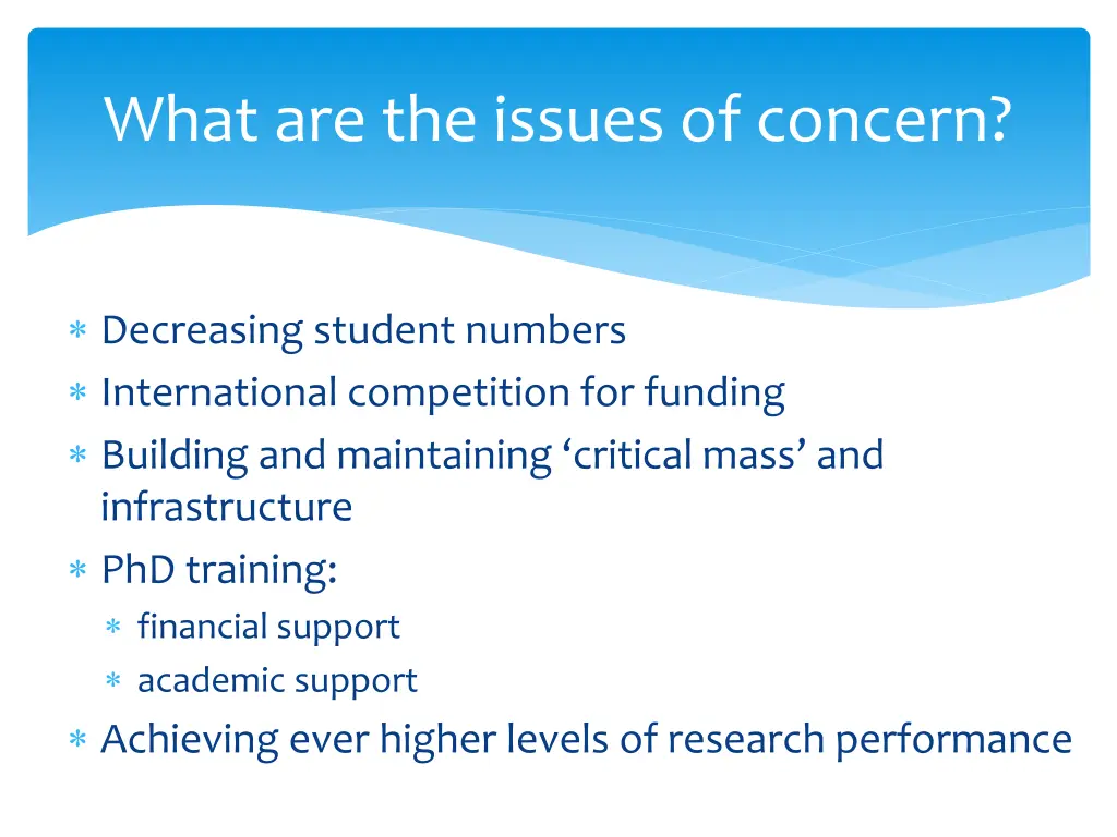 what are the issues of concern