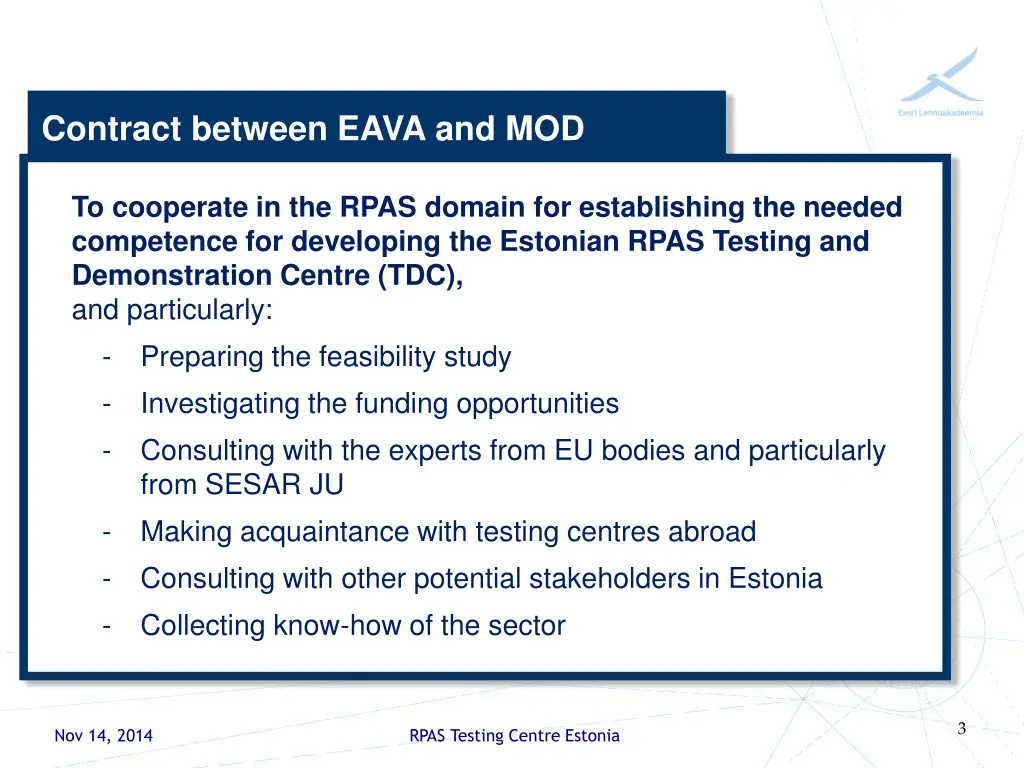 contract between eava and mod