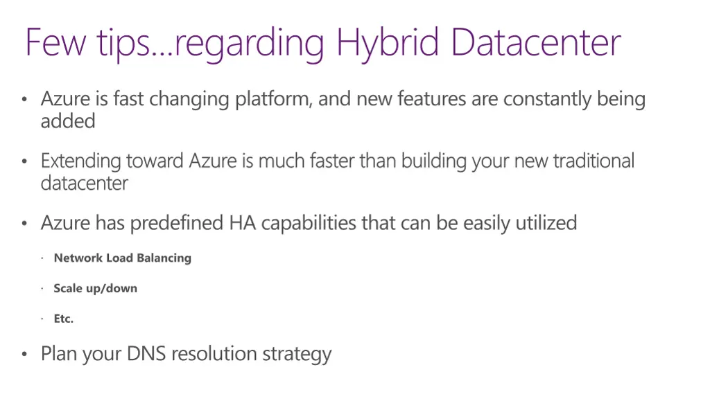 few tips regarding hybrid datacenter