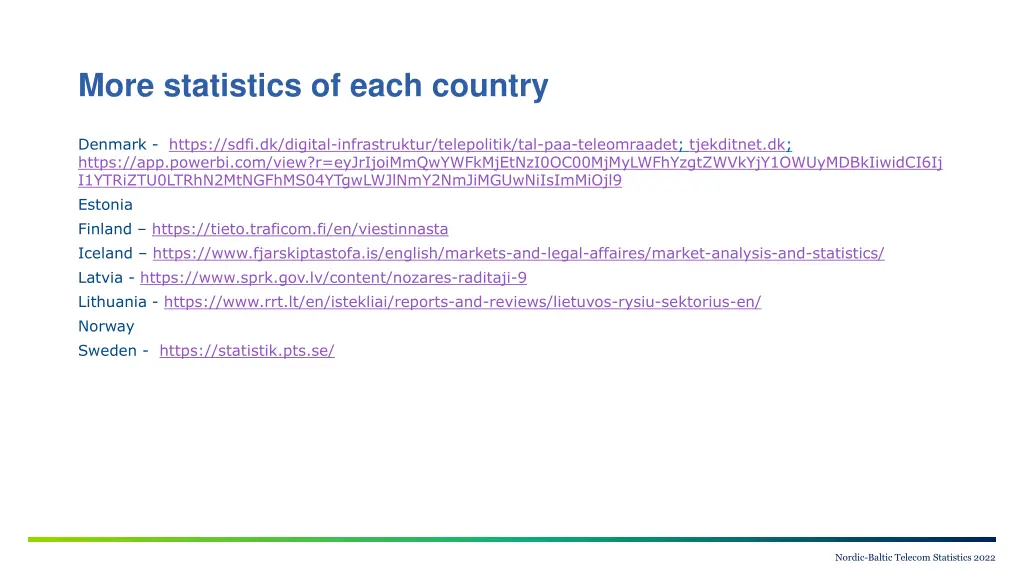 more statistics of each country