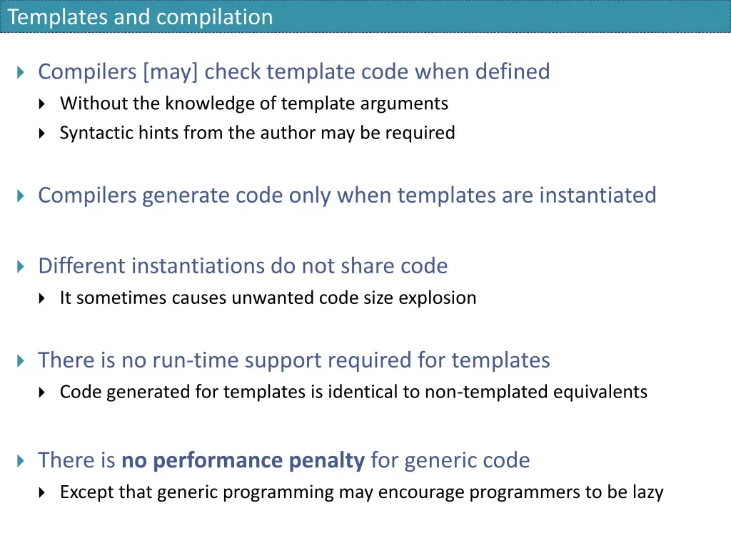 templates and compilation