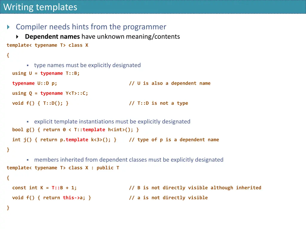 writing templates