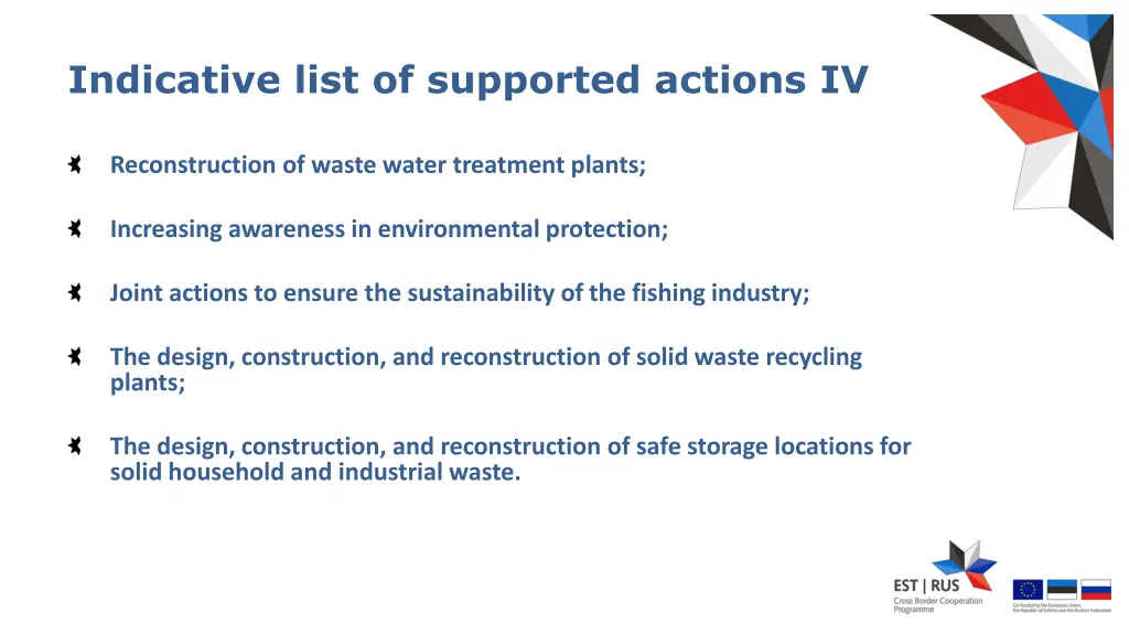 indicative list of supported actions iv