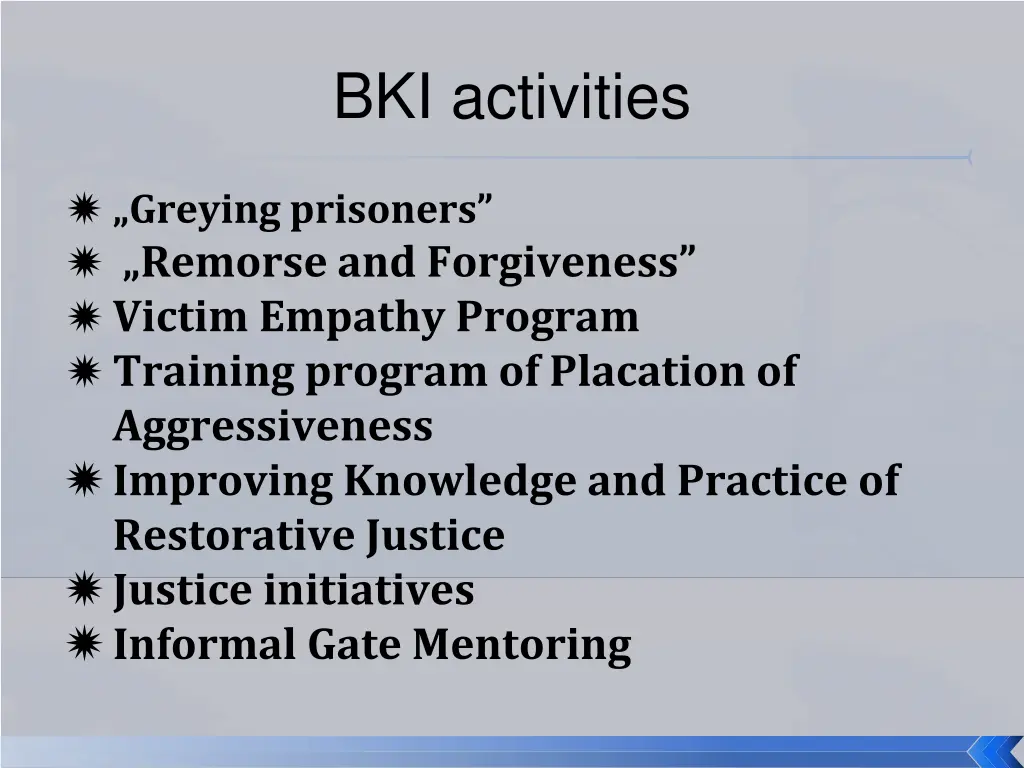 bki activities