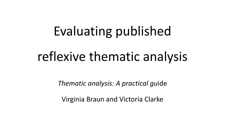 evaluating published