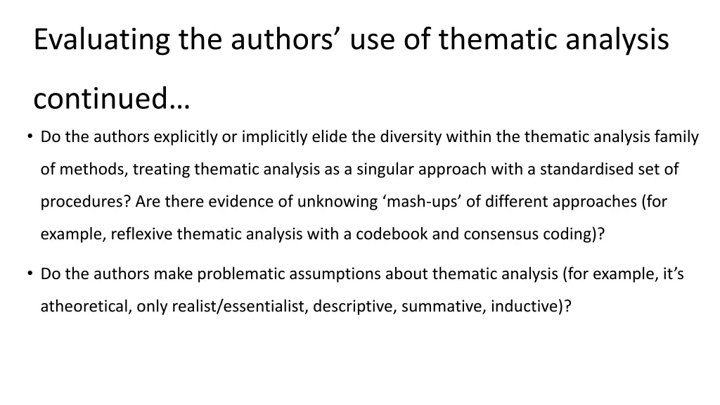 evaluating the authors use of thematic analysis 1