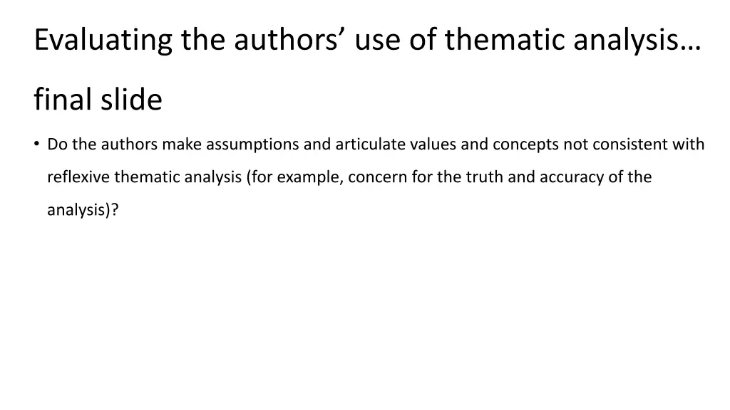 evaluating the authors use of thematic analysis 2