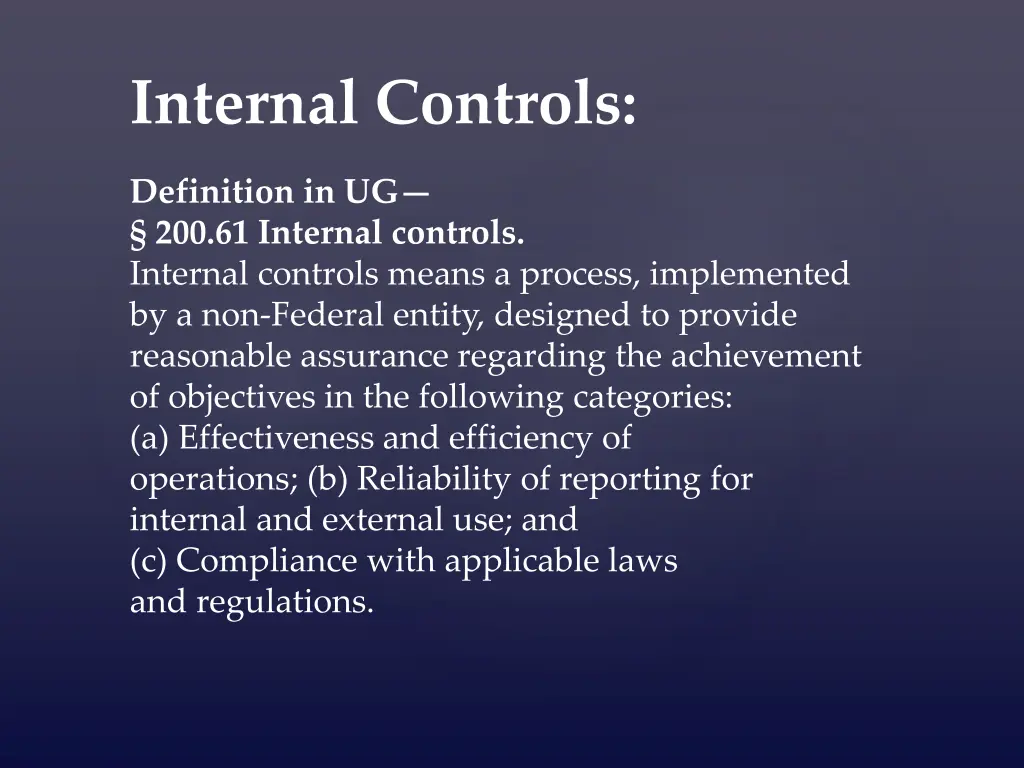 internal controls