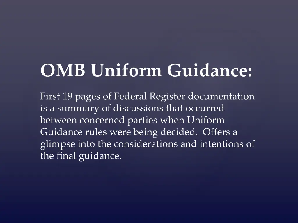 omb uniform guidance