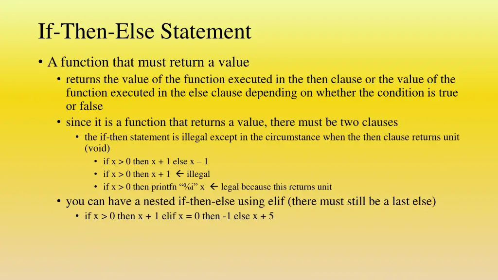 if then else statement