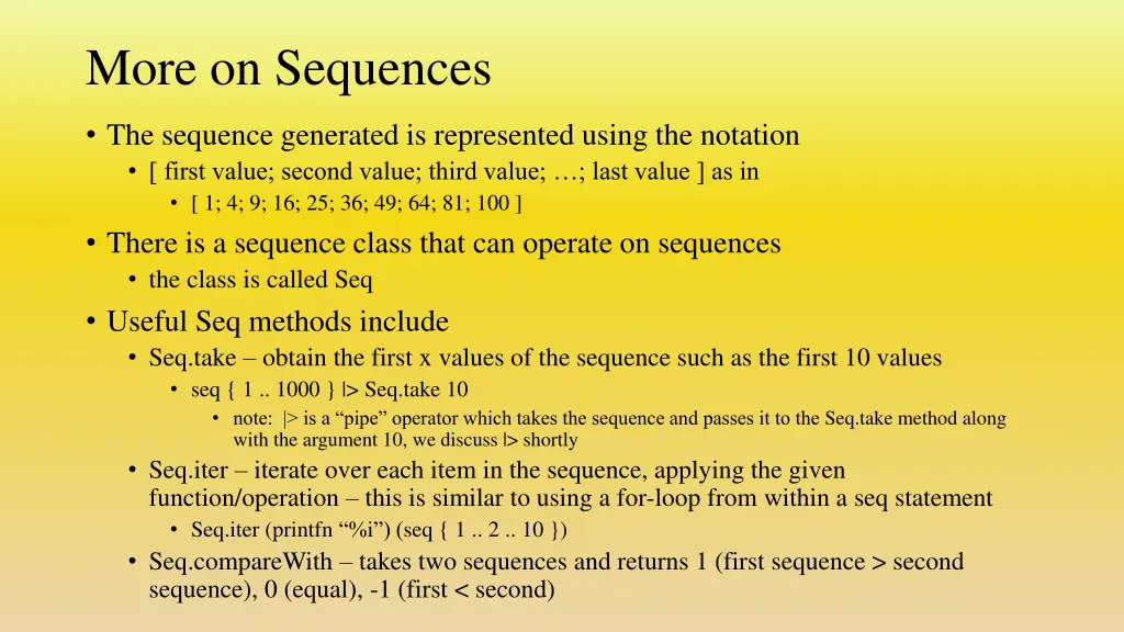 more on sequences