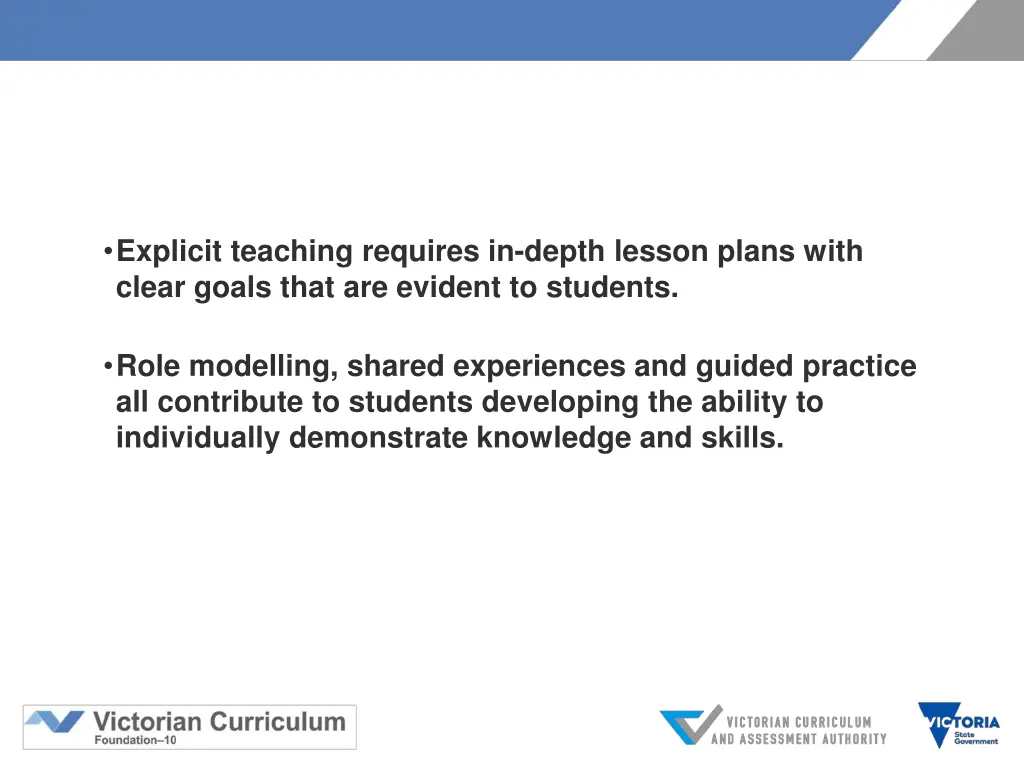 explicit teaching requires in depth lesson plans