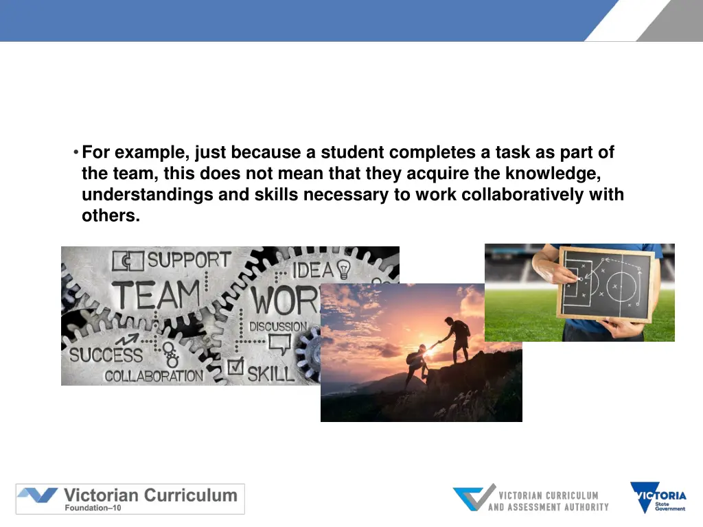 for example just because a student completes