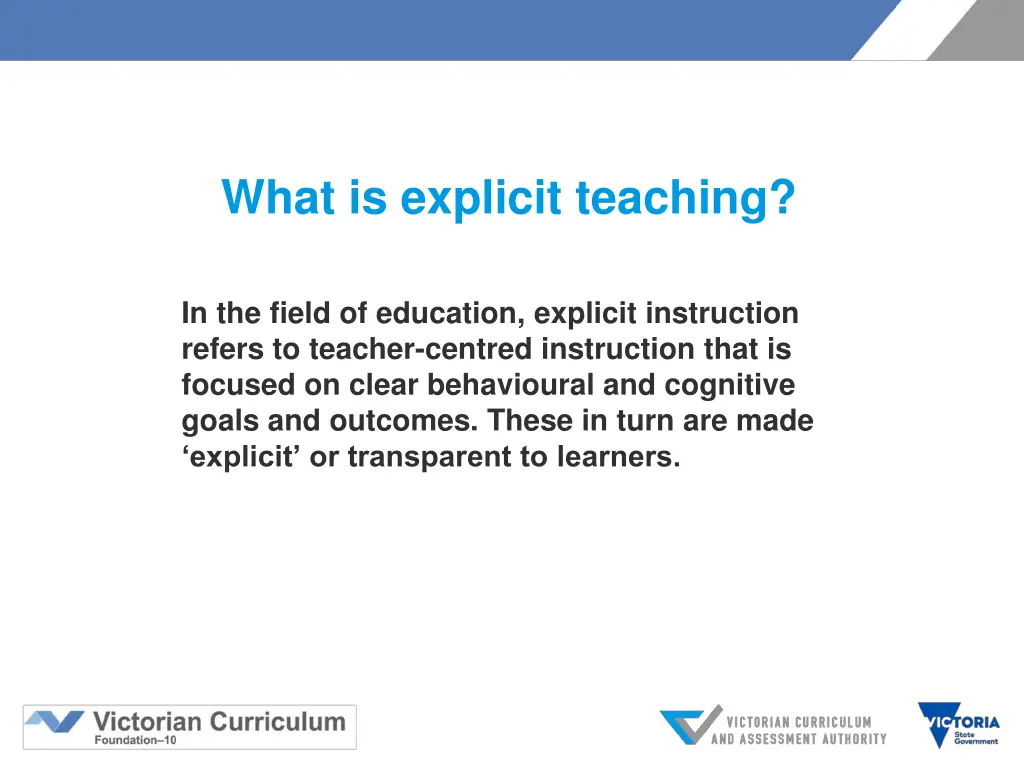 what is explicit teaching
