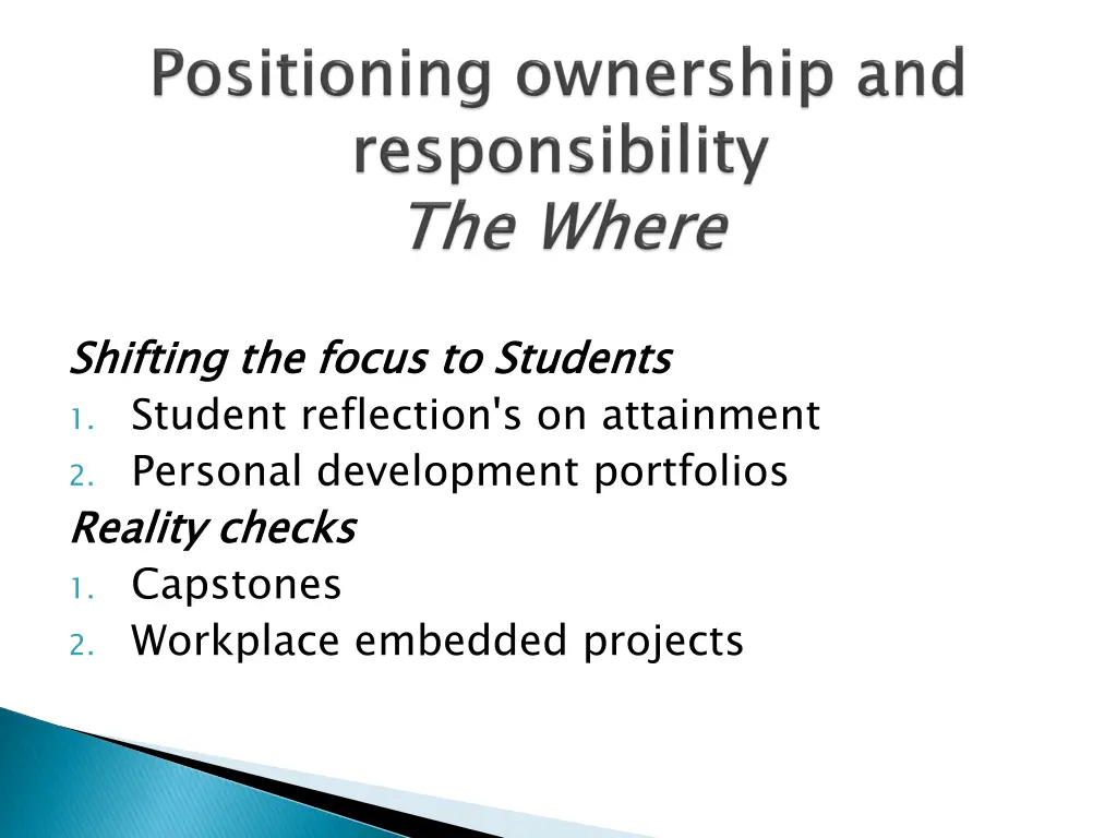 shifting the focus to students 1 student