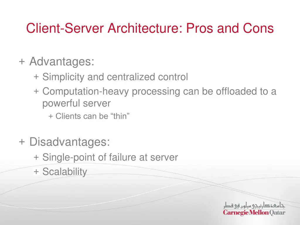 client server architecture pros and cons