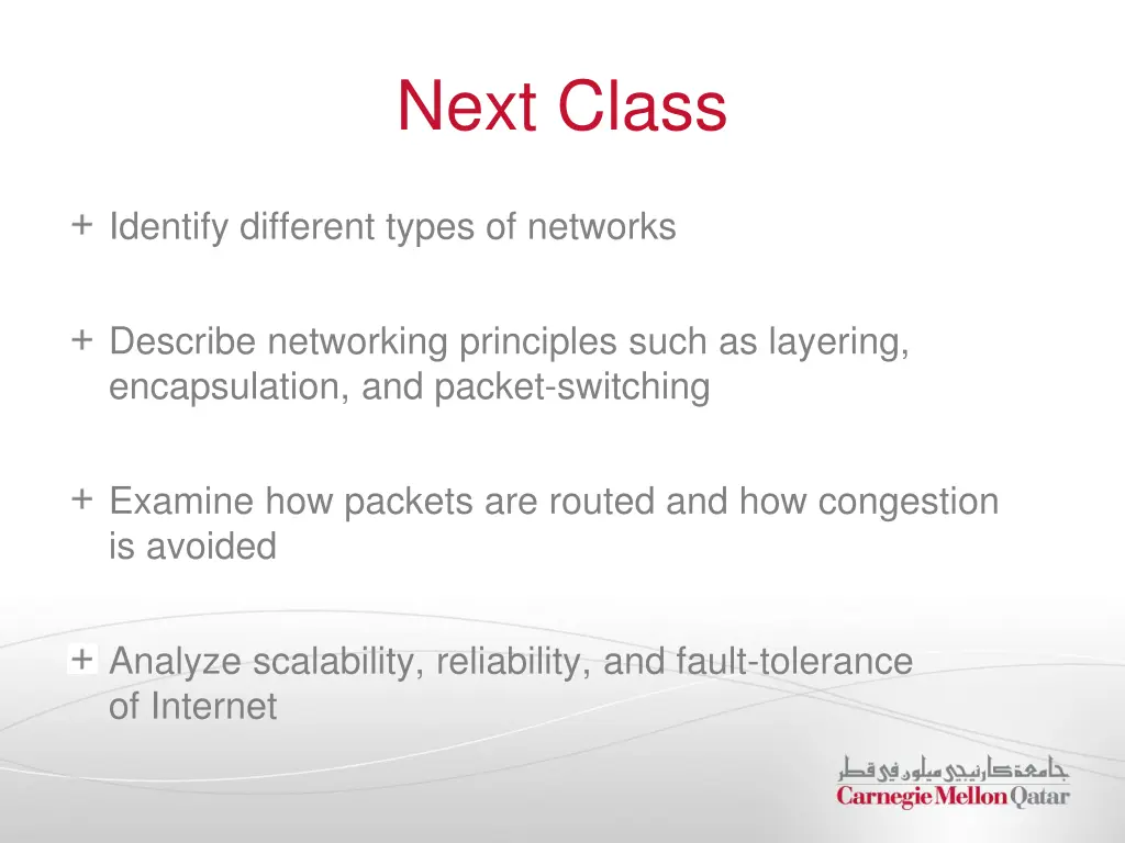 next class