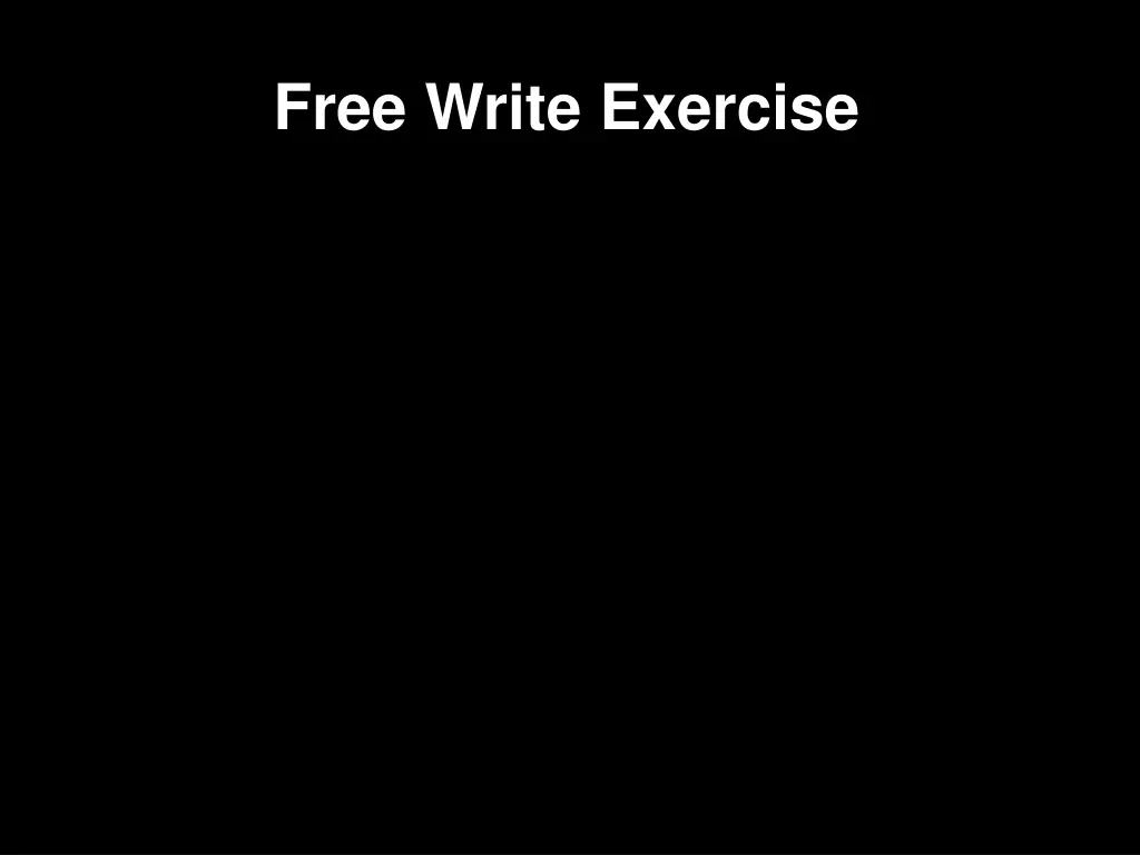 free write exercise