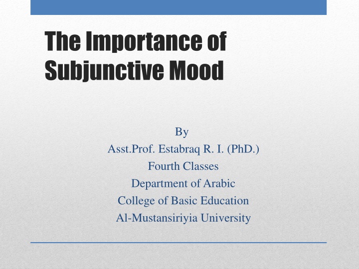 the importance of subjunctive mood