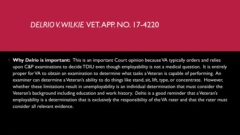 delrio v wilkie vet app no 17 4220 1
