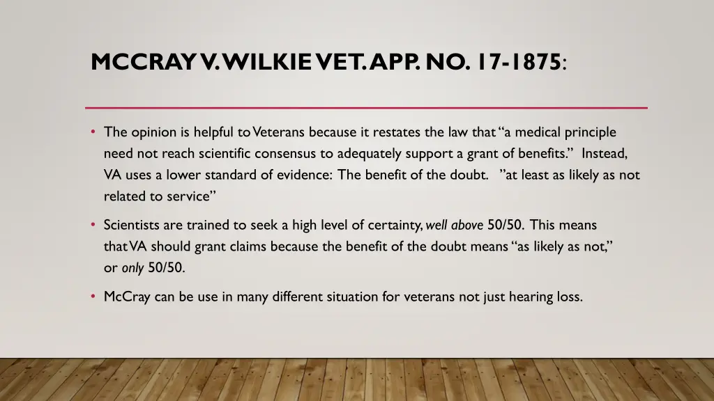 mccray v wilkievet app no 17 1875 1