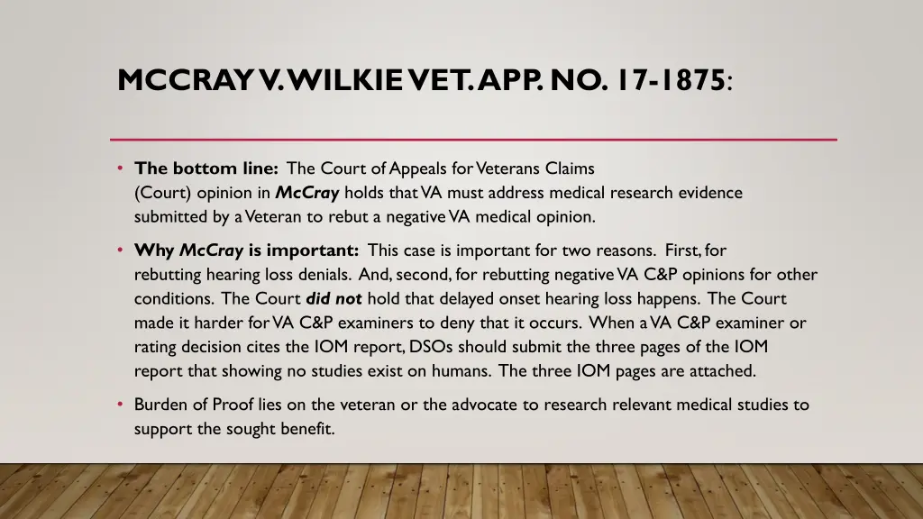 mccray v wilkievet app no 17 1875
