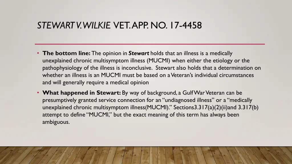 stewart v wilkie vet app no 17 4458