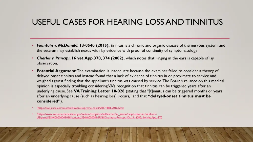useful cases for hearing loss and tinnitus