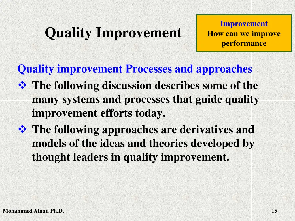 improvement how can we improve performance 11