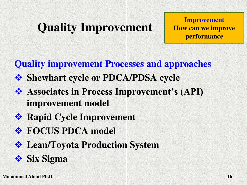 improvement how can we improve performance 12