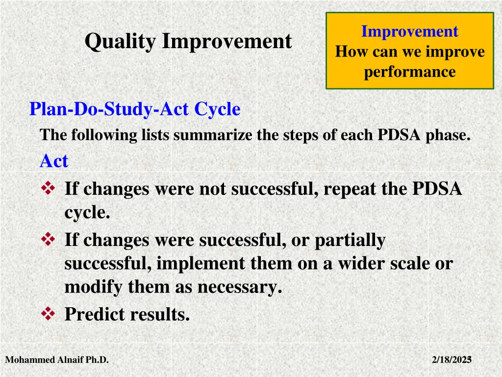 improvement how can we improve performance 18