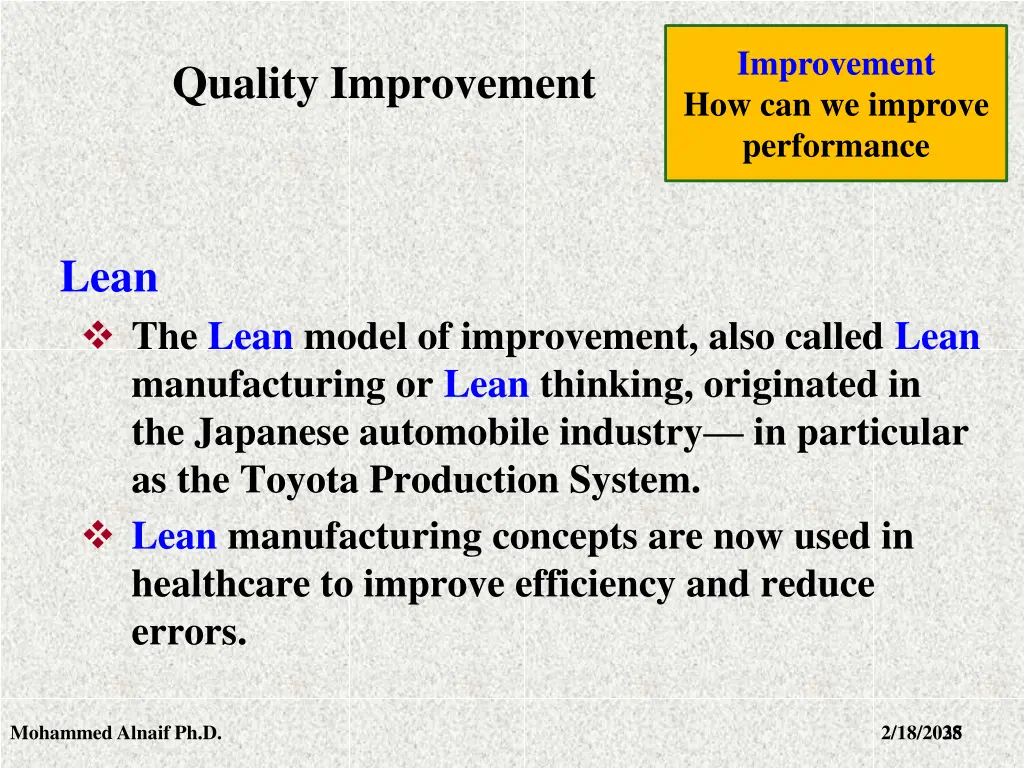 improvement how can we improve performance 31
