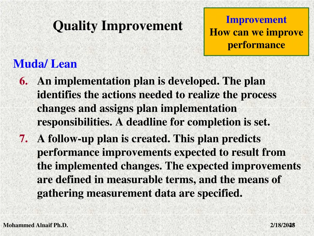 improvement how can we improve performance 40
