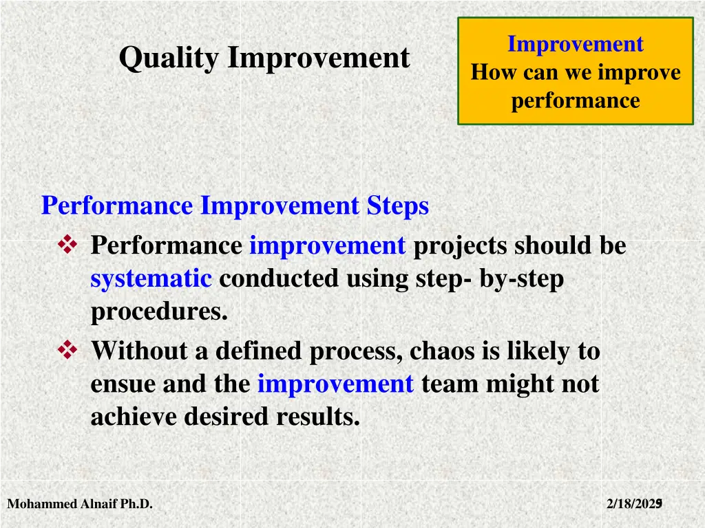 improvement how can we improve performance 6
