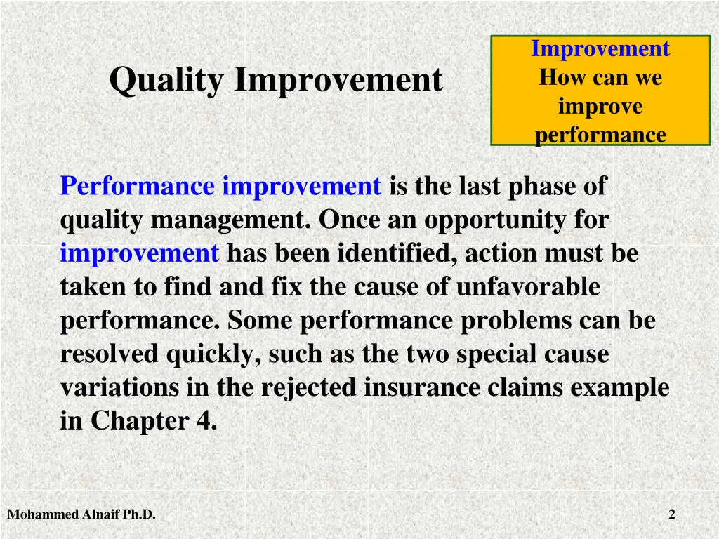 improvement how can we improve performance
