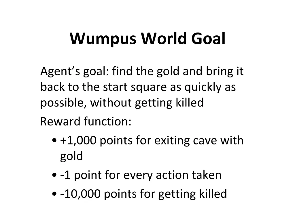 wumpus world goal