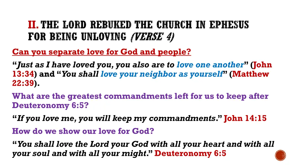 ii the lord rebuked the church in ephesus 1