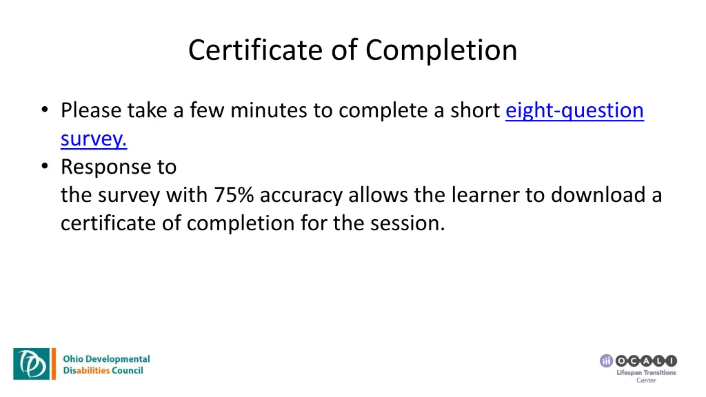 certificate of completion