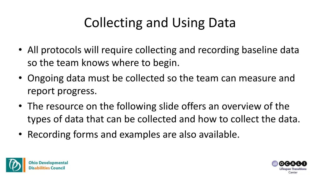 collecting and using data