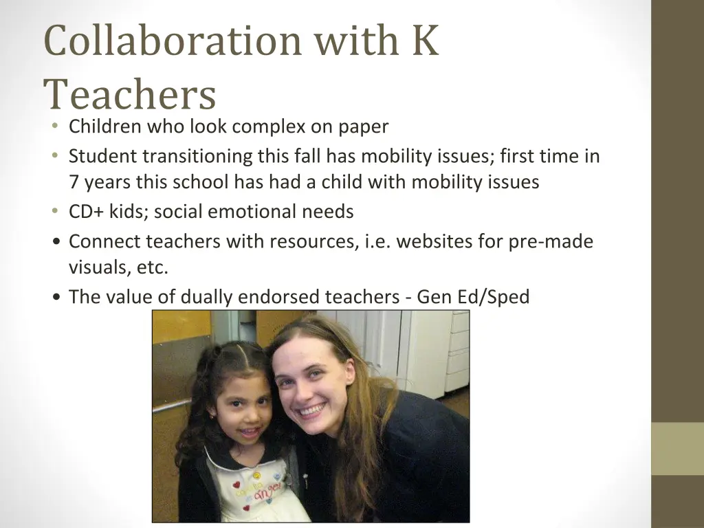 collaboration with k teachers children who look