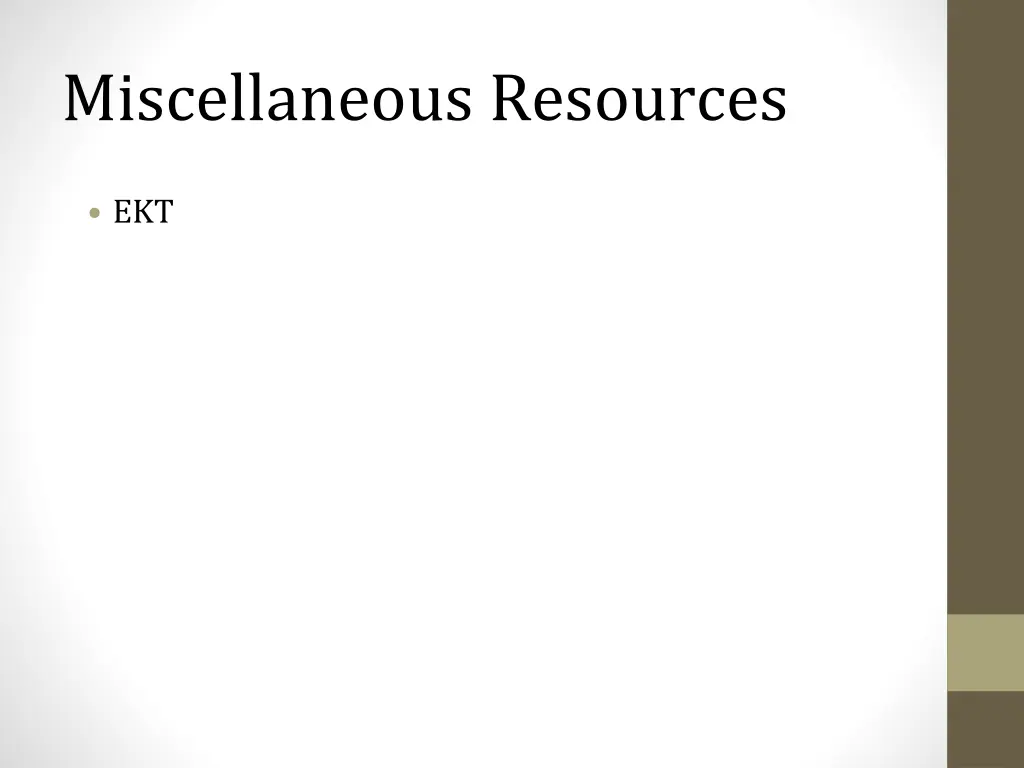 miscellaneous resources