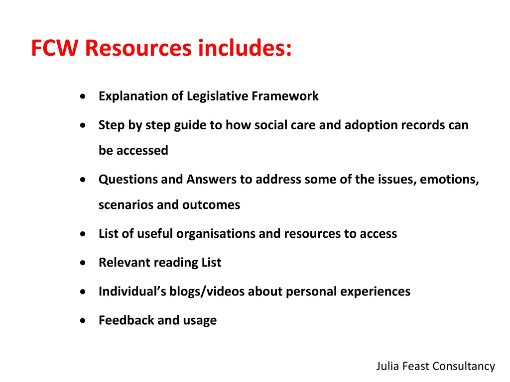 fcw resources includes