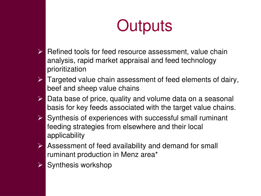 outputs