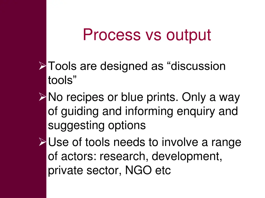 process vs output