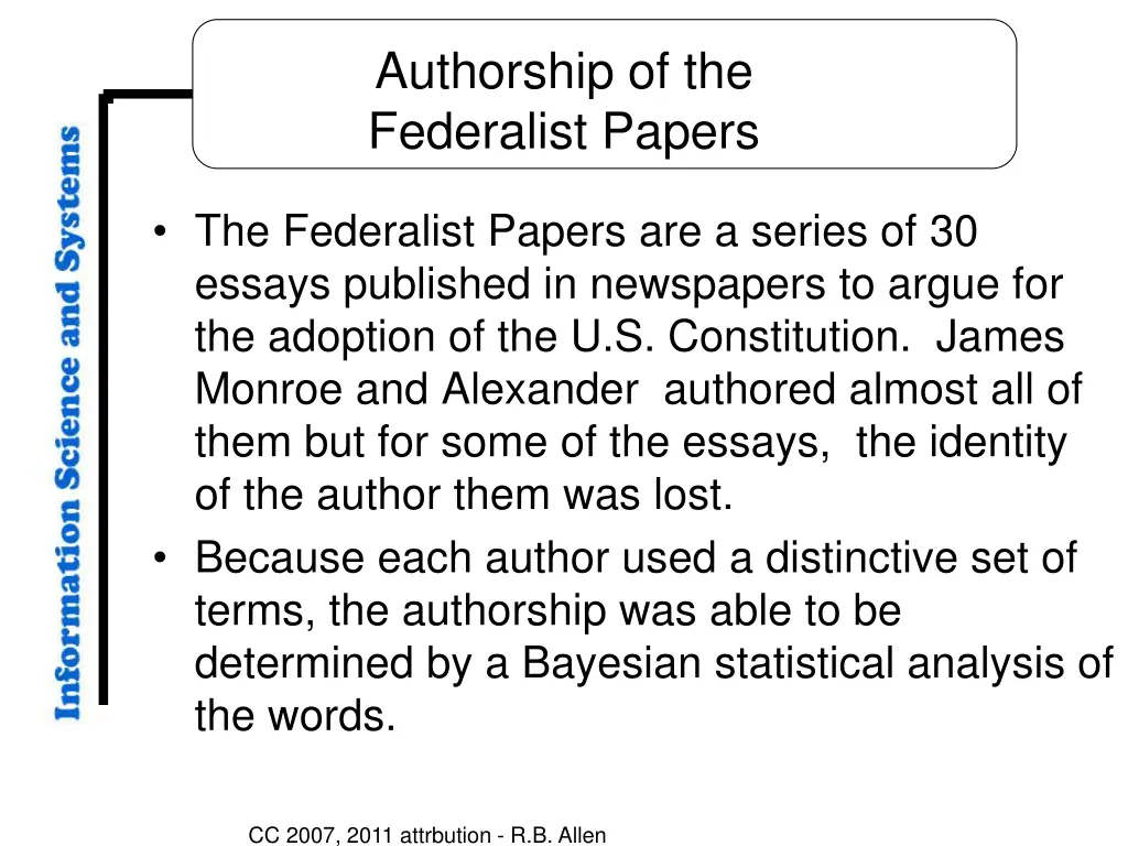 authorship of the federalist papers